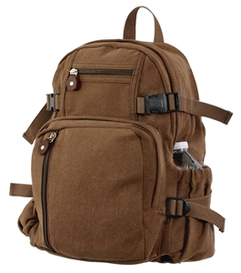 Rothco Vintage Canvas Compact Backpack Color : Brown