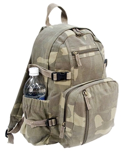 Rothco Vintage Canvas Compact Backpack Color : Woodland Camo