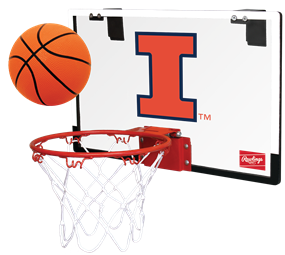 Illinois Fighting Illini Indoor Basketball Goal Hoop Set Over The Door Game  