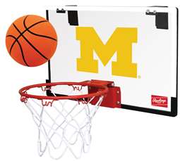 Michigan Wolverines Indoor Basketball Goal Hoop Set Game   