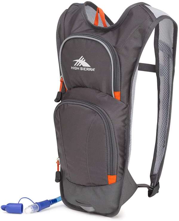 High Sierra HydraHike Hydration Backpack, Lightweight Running Backpack, Cycling, Hiking, Mercury/Redline, 4L  