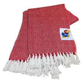 University of Kansas Jayhawks Farm House Throw Blanket 50 X 60 inches - Red  