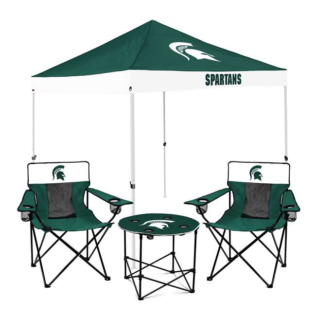 Michigan State Spartans Canopy Tailgate Bundle - Set Includes 9X9 Canopy, 2 Chairs and 1 Side Table  