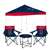 New England Patriots Canopy Tailgate Bundle - Set Includes 9X9 Canopy, 2 Chairs and 1 Side Table  