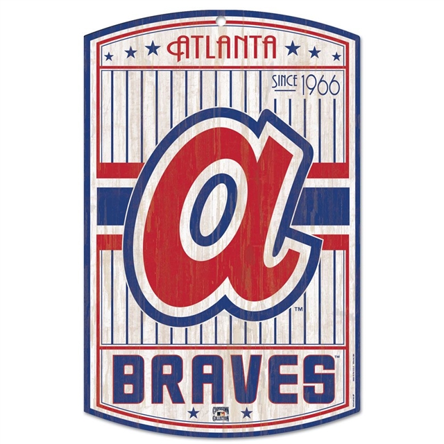 Atlanta Braves Cooperstown Wood Sign 11X17 inches