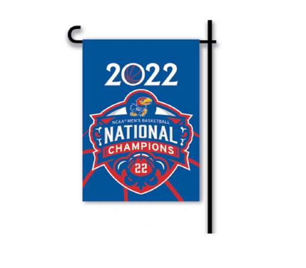 Kansas Jayhawks 2021-22 NCAA Basketball National Champions Garden Flag Banner 12X18 inches   