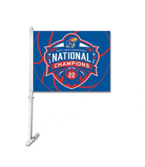 Kansas Jayhawks 2021-22 NCAA Basketball National Champions Car Flag   