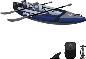 Avalanche Voyager Inflatable Kayak Set, Includes Pump, Fin, Carry Bag, Kayak Seat, Paddle & Repair Kit