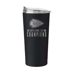 Kansas City Chiefs Super Bowl LVII Champions Premium Powdercoat 20 oz Tumbler Black