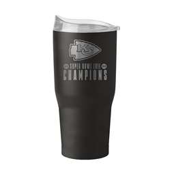 Kansas City Chiefs Super Bowl LVII Champions Premium Powdercoat 30 oz Tumbler Black