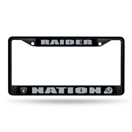 Las Vegas Raiders Raider Nation Black Chrome License Plate Frame   