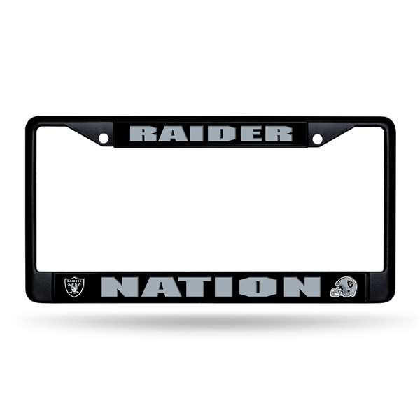 Las Vegas Raiders Raider Nation Black Chrome License Plate Frame   