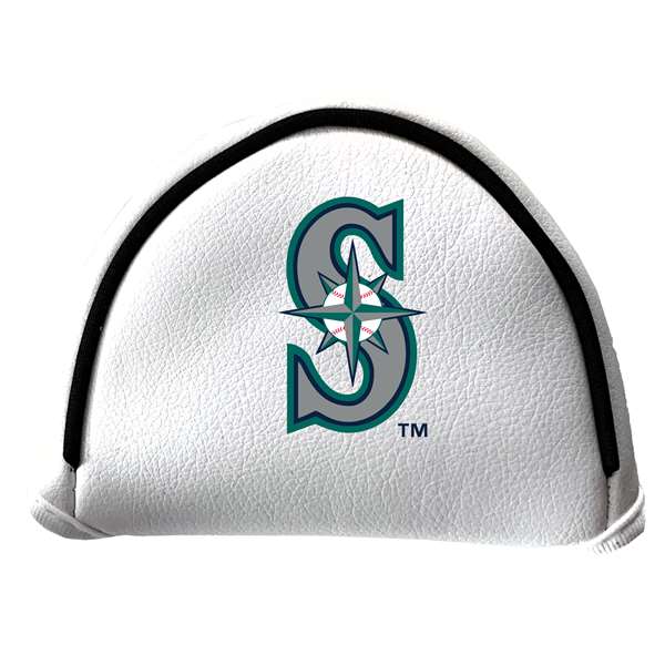 Seattle Mariners Putter Cover - Mallet (White) - Printed Navy