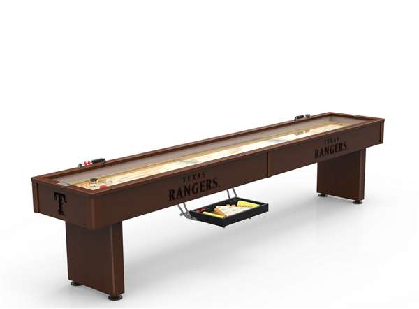 Texas Rangers 12ft Shuffleboard Table Navajo Finish