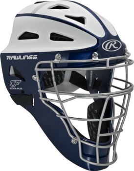 Rawlings VELO Softball Protective Hockey Style Catcher's Helmet Youth Navy/White