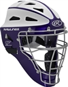 Rawlings VELO Softball Protective Hockey Style Catcher's Helmet Youth Purple/White