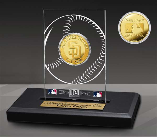 San Diego Padres Gold Coin in Acrylic Display  