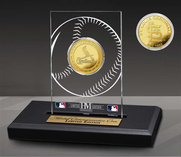 St. Louis Cardinals 11-Time Champions Gold Coin in Acrylic Display  