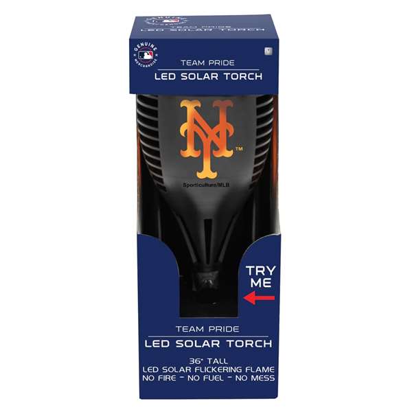 New York Baseball Mets Solar Powered LED Torch Light for Patio, Deck & Yard  