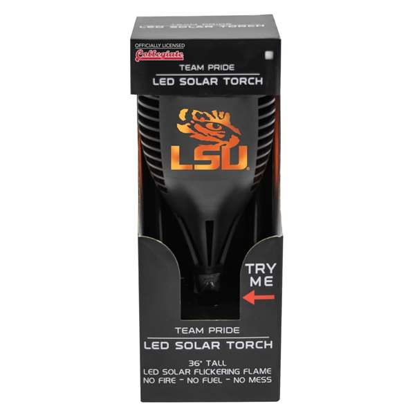 LSU Louisiana State Tigers Solar Powered LED Torch Light for Patio, Deck & Yard  