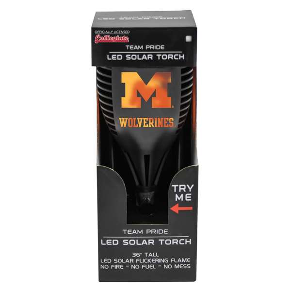 Michigan Wolverines Solar Powered LED Torch Light for Patio, Deck & Yard  