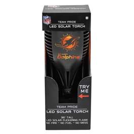 Miami Dolphins Solar Powered LED Torch Light for Patio, Deck & Yard  