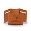 Arizona Cardinals Brown Embossed Genuine Leather Tri-Fold Wallet By Rico Industries