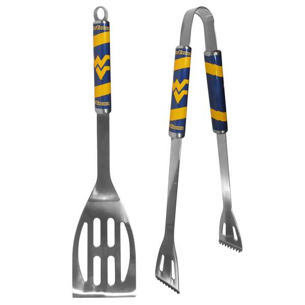 West Virginia Mountaineers 2 pc Steel BBQ Tool Set