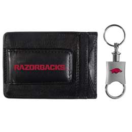 Arkansas Razorbacks Leather Cash & Cardholder & Valet Key Chain