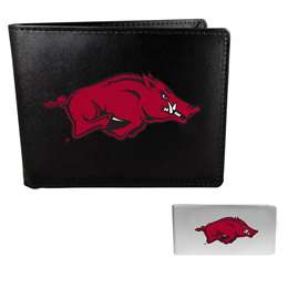 Arkansas Razorbacks Leather Bi-fold Wallet & Money Clip