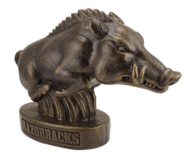 Arkansas Razorbacks Stone Mascot -  Bronze Finish