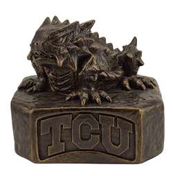 TCU Texas Christian Horned Frogs Bronze Finish Stone Mascot  