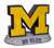 Michigan Wolverines Block M Painted Stone Mascot  