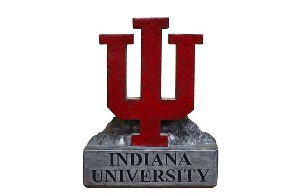 Indiana Hoosiers IU Trident  Logo Painted Stone Mascot  