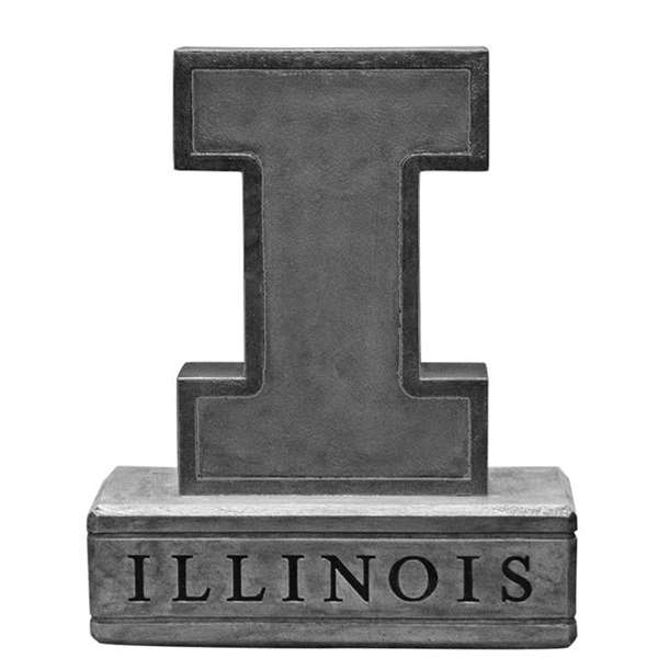 Illinois Fighting Illini Block I Vintage Finish Stone Mascot  