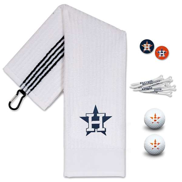 Houston Astros Golf Gift Set - Towel-Golf Balls-Tees-Marker