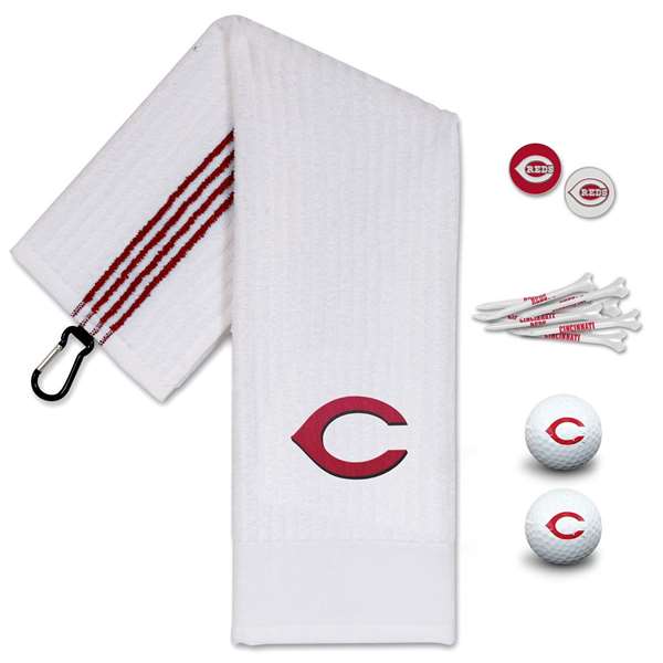 Cincinnati Reds Golf Gift Set - Towel-Golf Balls-Tees-Marker