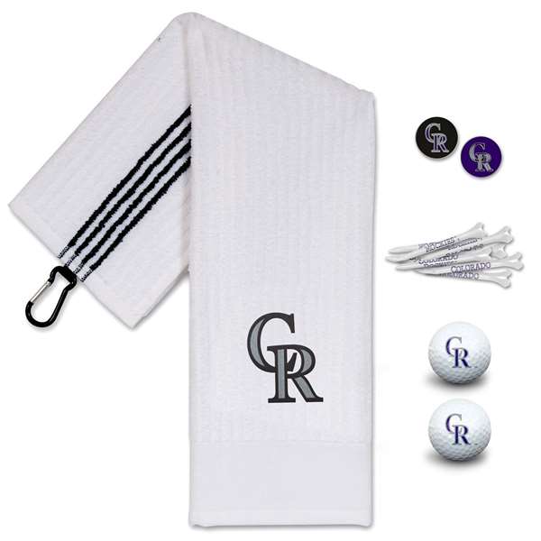 Colorado Rockies Golf Gift Set - Towel-Golf Balls-Tees-Marker