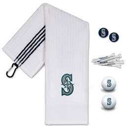 Seattle Mariners Golf Gift Set - Towel-Golf Balls-Tees-Marker 