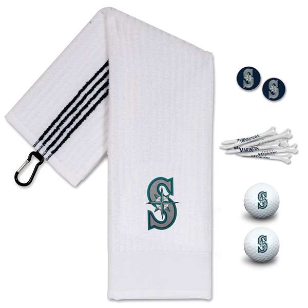 Seattle Mariners Golf Gift Set - Towel-Golf Balls-Tees-Marker