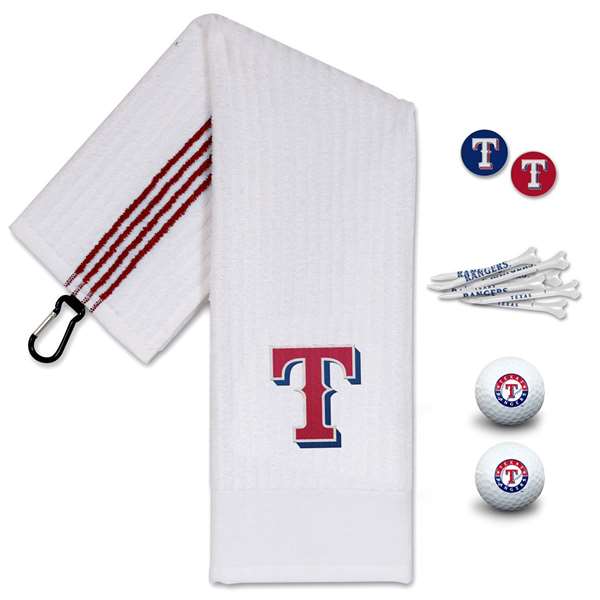 Texas Rangers Golf Gift Set - Towel-Golf Balls-Tees-Marker