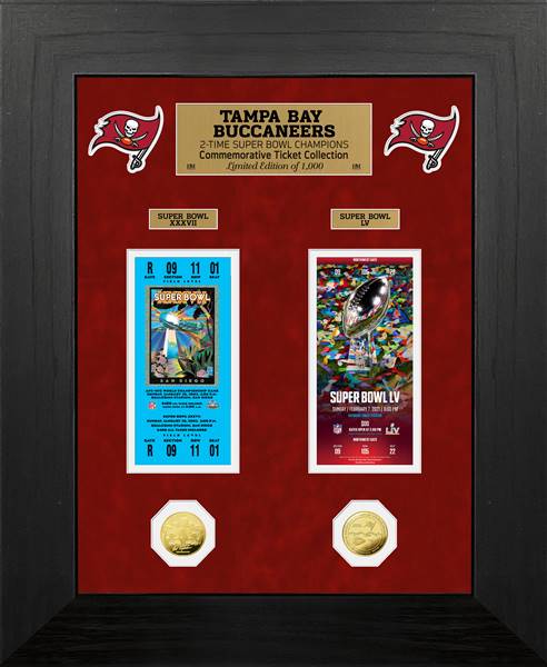 Tampa Bay Buccaneers 2-Time Super Bowl Champions Deluxe Gold Coin & Ticket Collection  