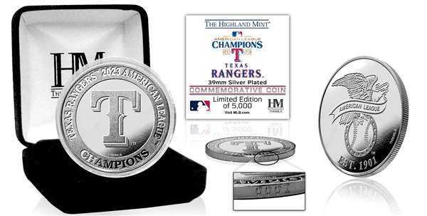 Texas Rangers 2023 American League Champions Silver Coin  