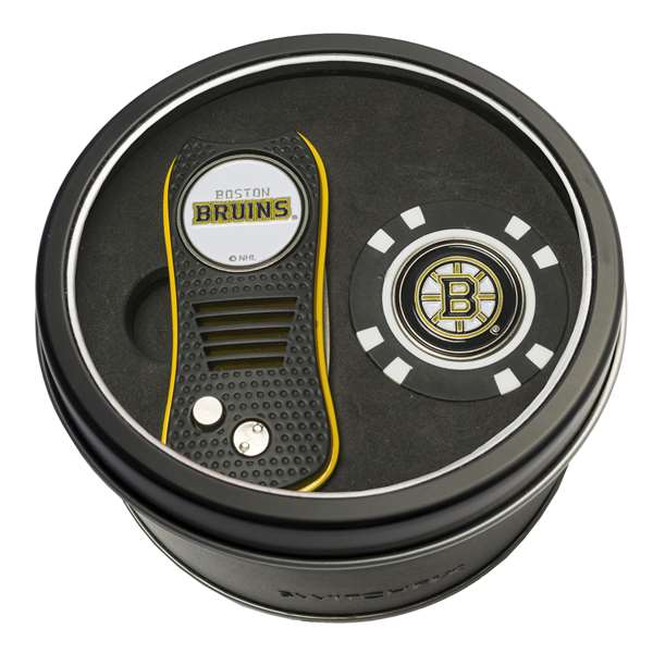 Boston Bruins Golf Tin Set - Switchblade, Golf Chip   