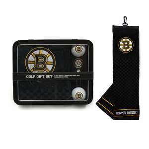 BOSTON BRUINS Golf Towel, Balls, Divot Tool Gift Set