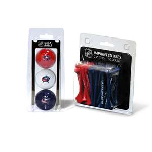 Columbus Blue Jackets  3 Golf Balls And 50 Golf Tees