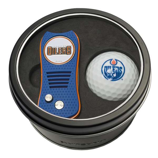 Edmonton Oilers Golf Tin Set - Switchblade, Golf Ball   