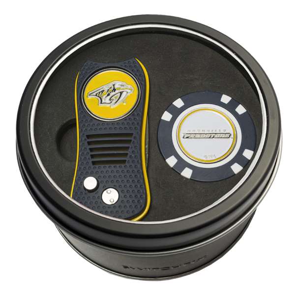 Nashville Predators Golf Tin Set - Switchblade, Golf Chip   