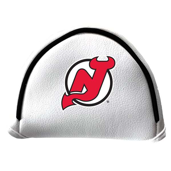 New Jersey Devils Putter Cover - Mallet (White) - Printed Red