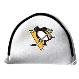 Pittsburgh Penguins Putter Cover - Mallet (White) - Printed Black